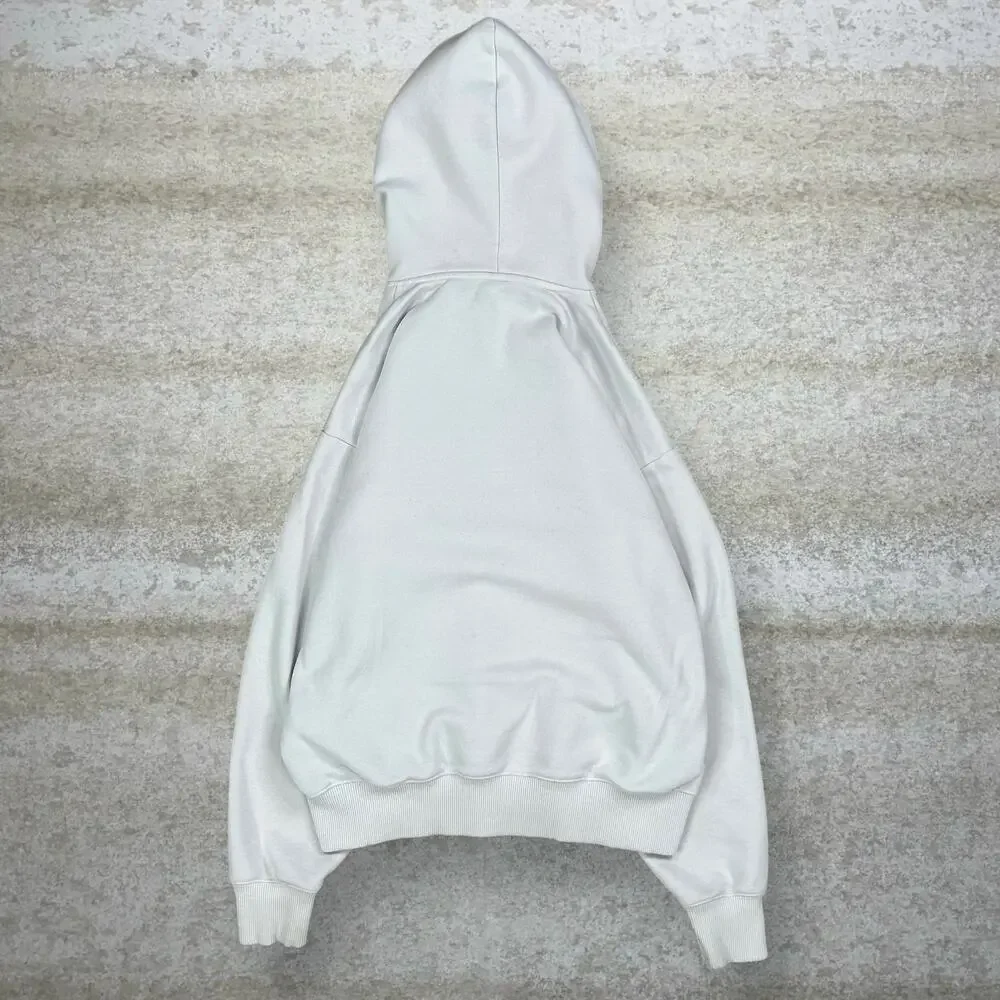 Vintage Y2K The North Face Hoodie Mens M White Black Logo Cotton Pullover